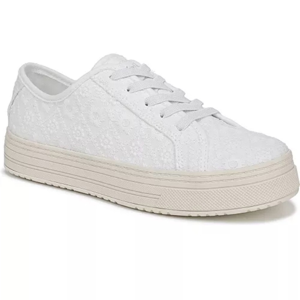 Blowfish Malibu Women's 8.5 M Super Smile 2 Lace Up Platform Sneakers White Lace